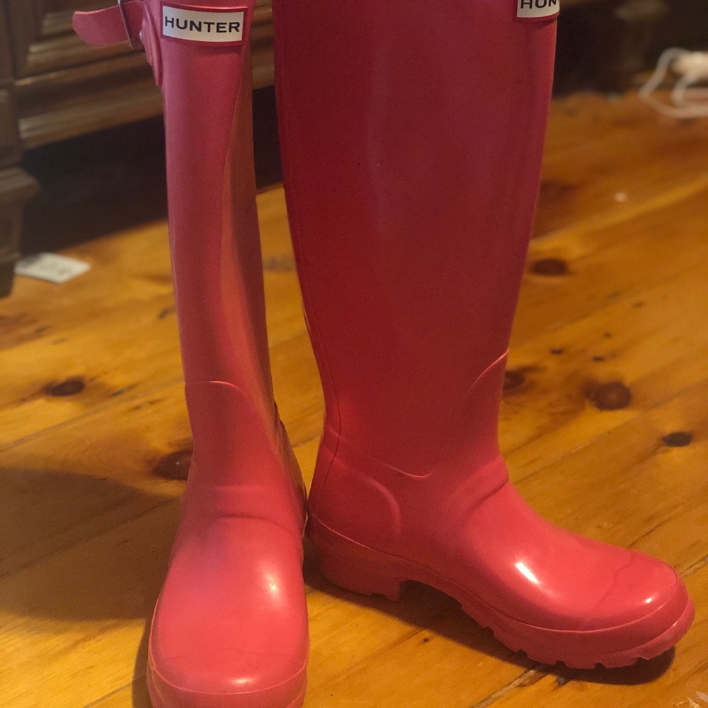 Hunter Hot Pink Boots Size 5